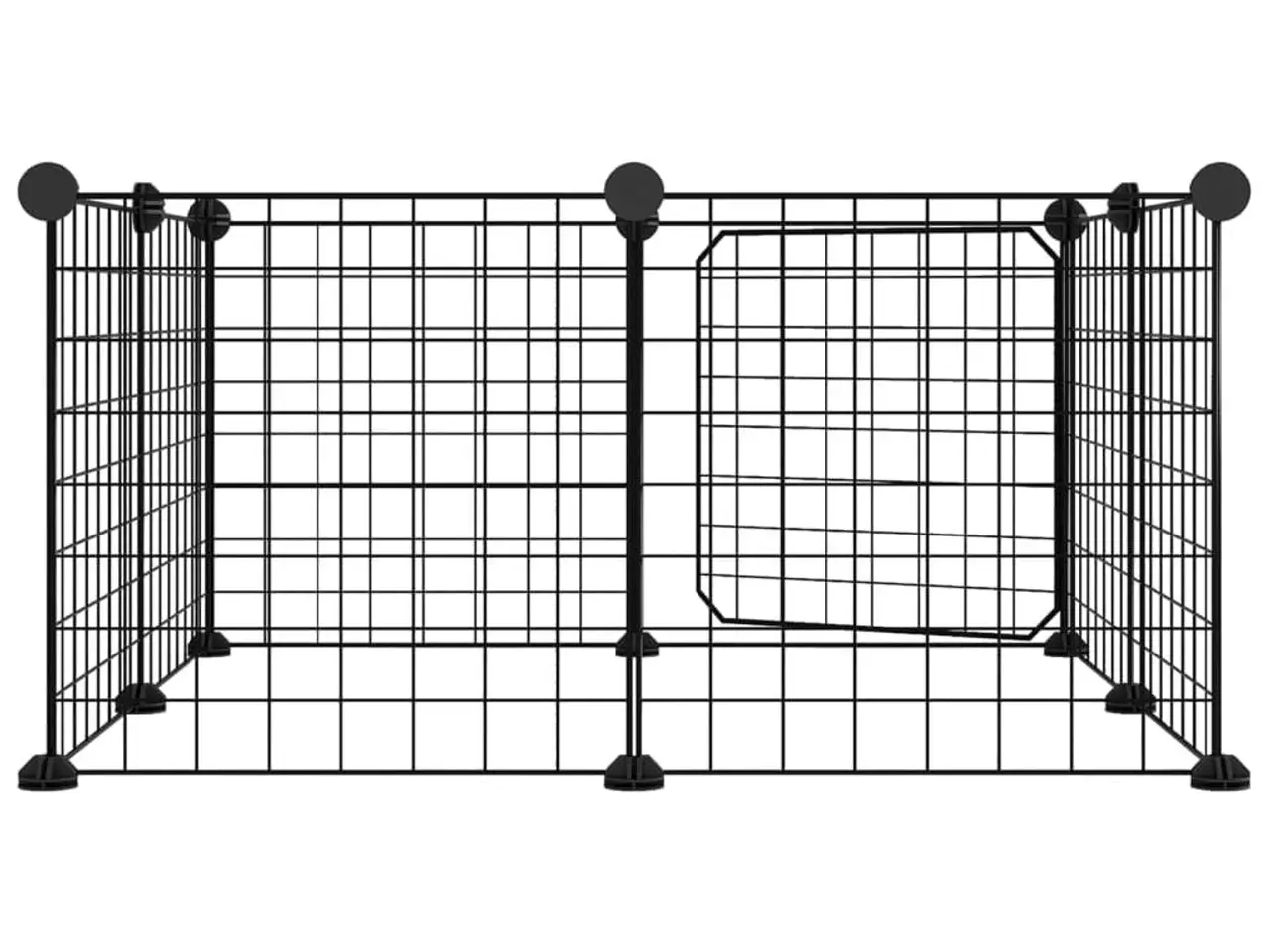 Billede 5 - Kæledyrsbur med 8 paneler og dør - sort stål 35 × 35 cm