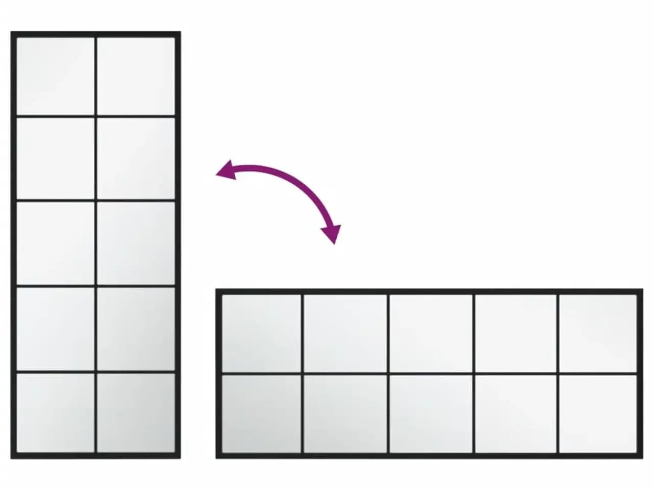 Billede 5 - Vægspejl 100 × 40 cm - metalramme i sort