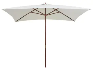 Parasol 200x300 cm træstang cremehvid