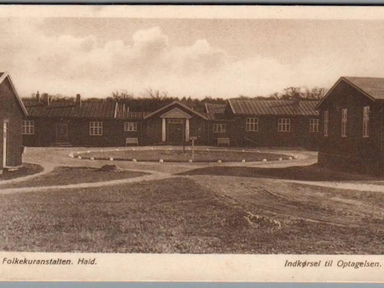 Billede 1 - Folkekuranstalten - Hald - Indkørsel til Optagelsen - Postkort - Ubrugt