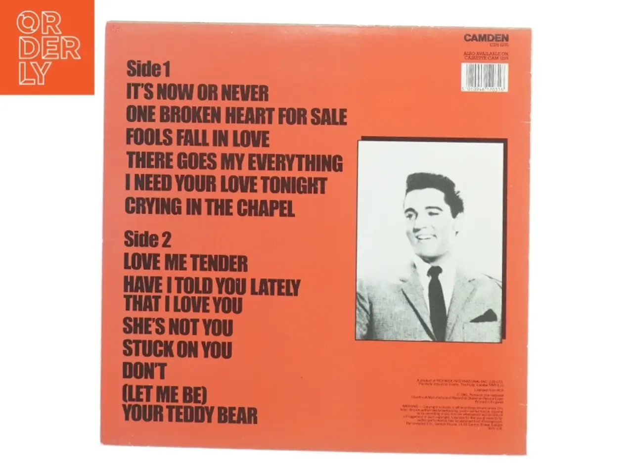 Billede 7 - Elvis Presley vinylplade fra Camden (str. 31 x 31 cm)