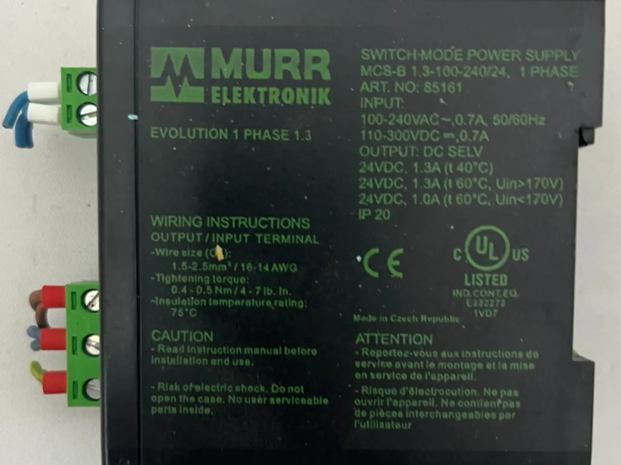 Billede 1 - Murr Elektronik 85161 DIN Rail strømforsyning 1.3A