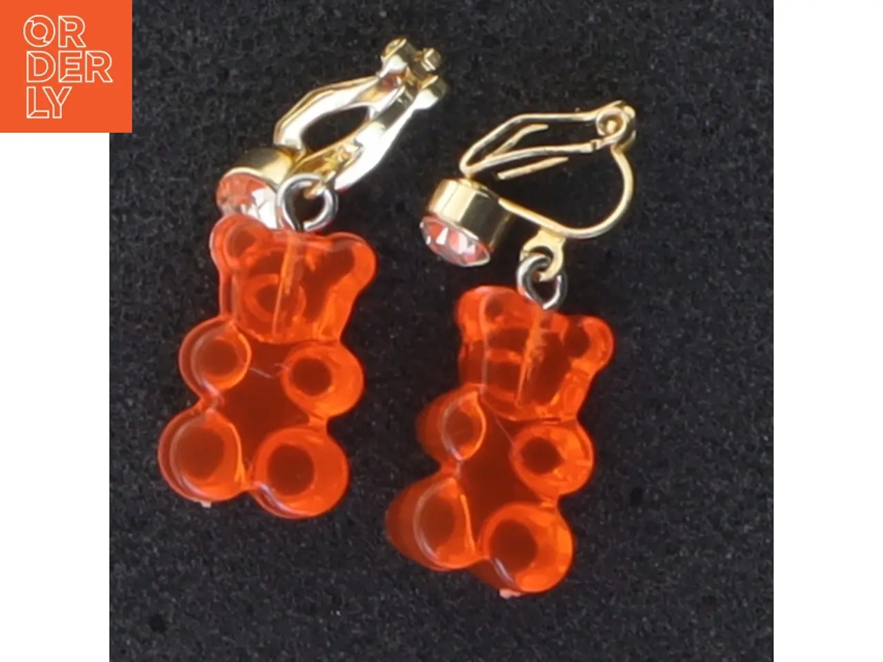 Billede 2 - Orange gummybjørn øreringe (str. 2,9 cm)