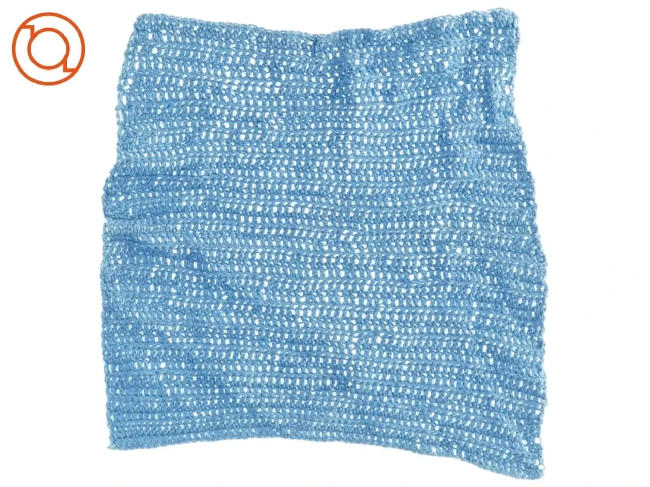 Billede 1 - Blåt strikket tæppe (str. 29 x 29 cm)