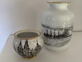 2 stk porcelæn vaser fra Royal Copenhagen