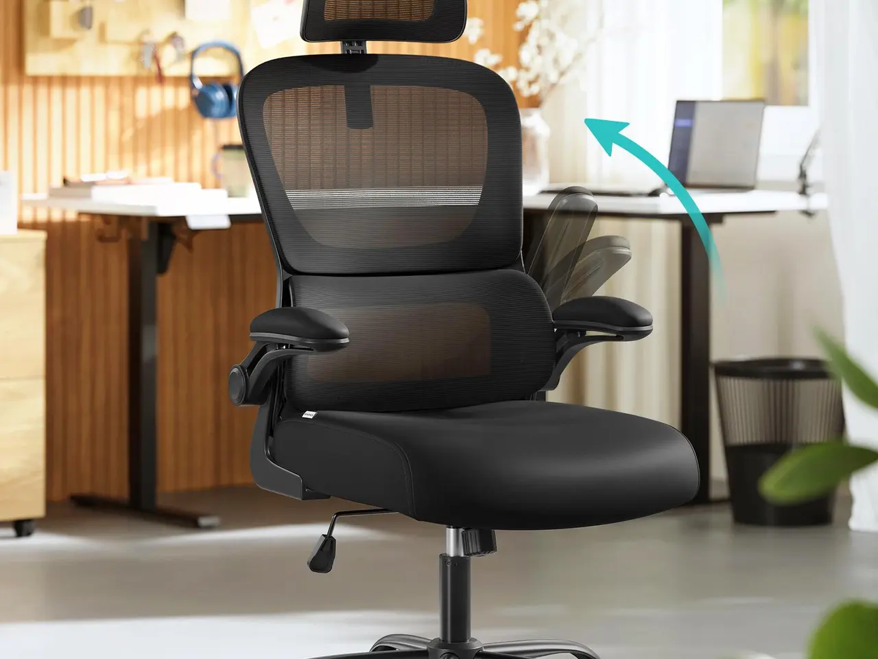 Billede 2 - Ergonomisk kontorstol i mesh OBN041B01 - sort