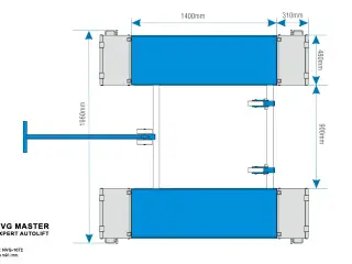 Klargøringslift sakselift 3500 kg løftehøjde 950mm