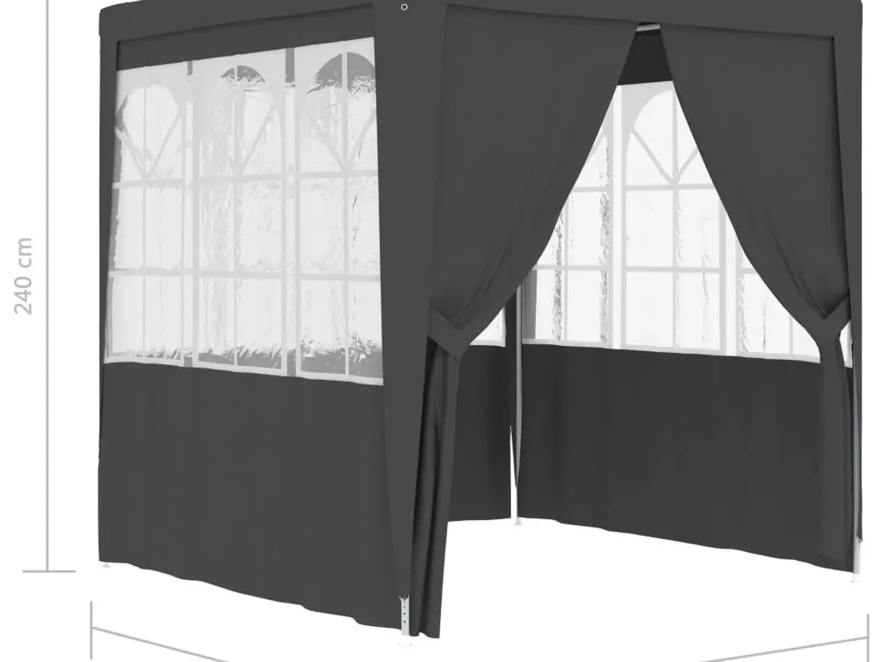 Billede 8 - Festtelt med sidevægge 2,5x2,5 m 90 g/m² antracitgrå