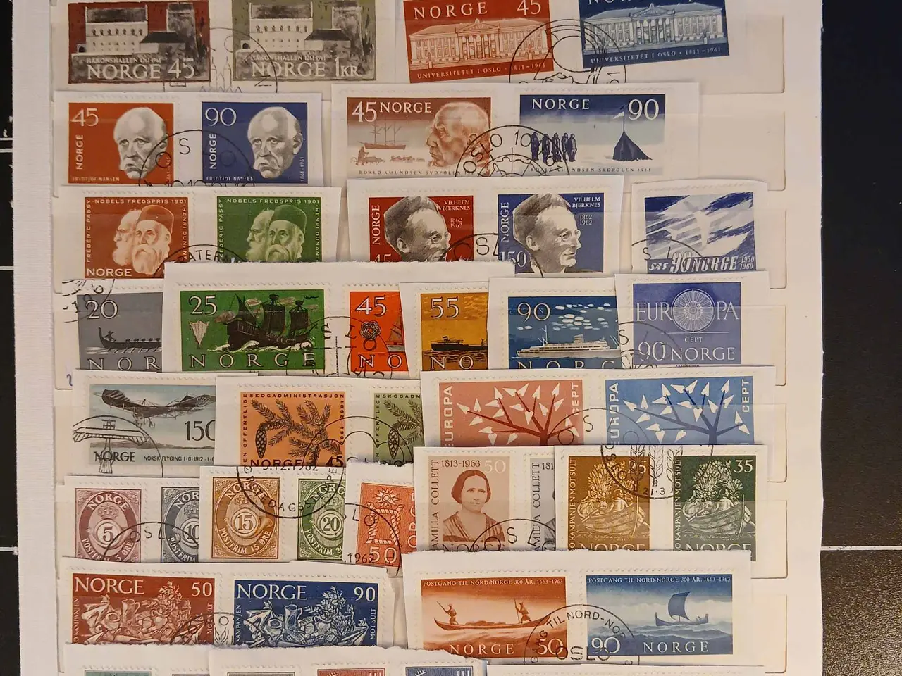 Billede 1 - Norge (343) 7 plancher med stemplede frimærker