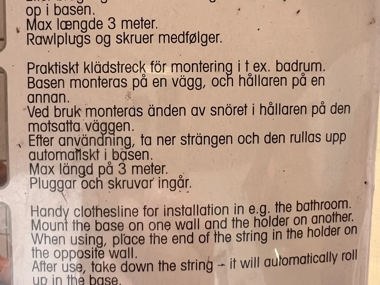 Billede 9 - Tørresnor med Udtræk. (NY)