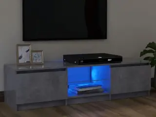 Tv-skab med LED-lys 120x30x36 cm betongrå