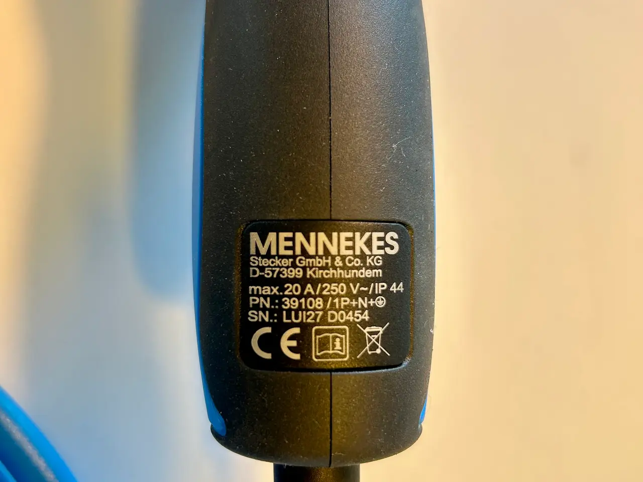 Billede 5 - Mennekes ladekabel (mormorlader, nødlader)
