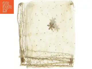 Dekorativ vintage transperant dug med broderi (str. 87x99 cm)