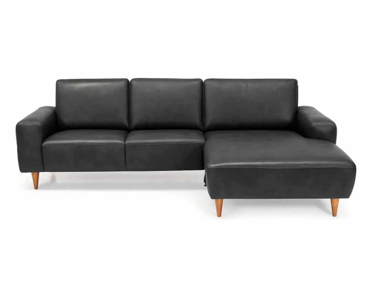 Billede 1 - Hjort Knudsen Almind læder chaiselongsofa højrevendt