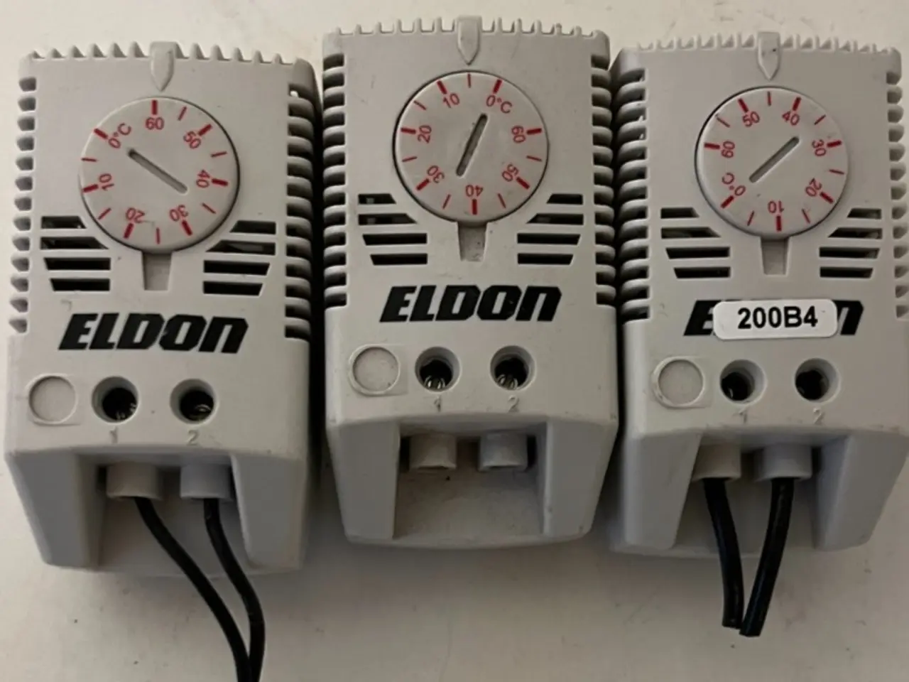 Billede 1 - parti 3x Eldon kabinet Thermostat 0–60°C Cabinet