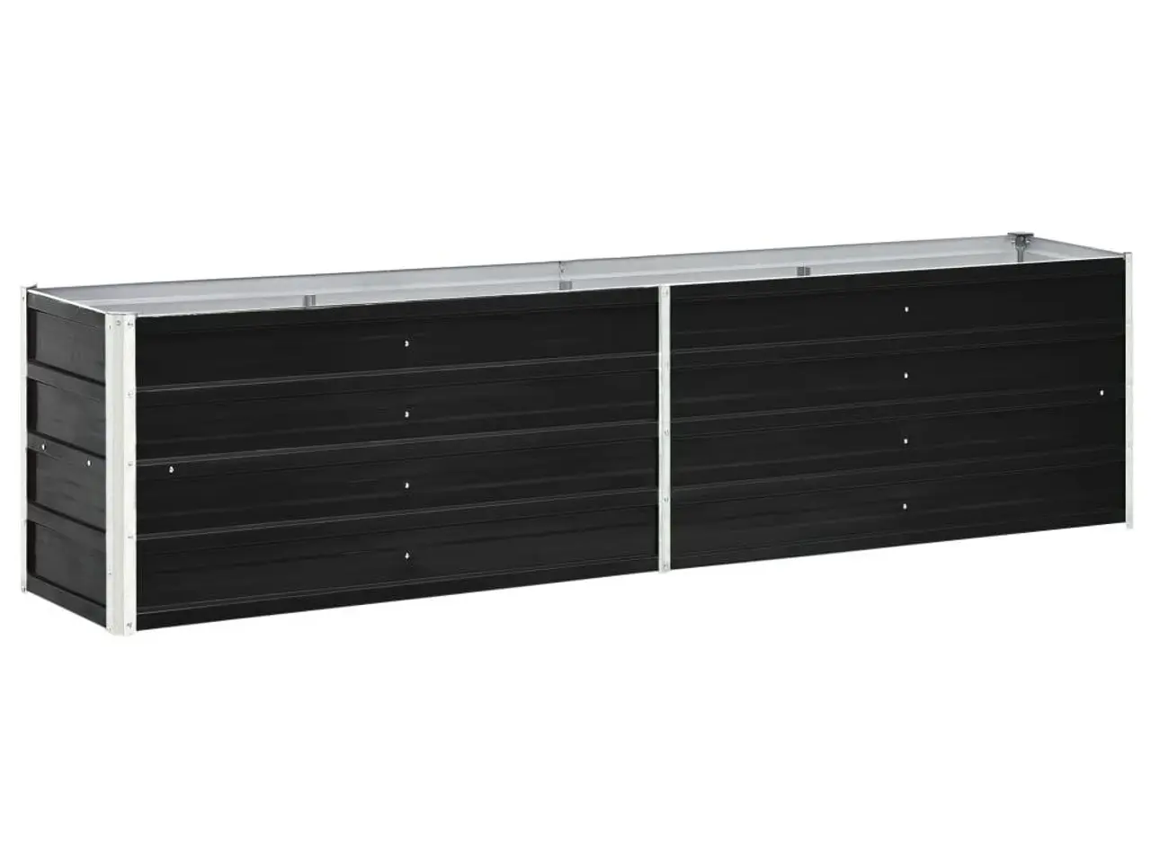 Billede 1 - Hævet plantekasse i galvaniseret stål 240 x 40 x 45 cm - antracitgrå
