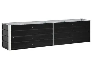 Hævet plantekasse 240×40×45 cm i galvaniseret stål - antracitgrå