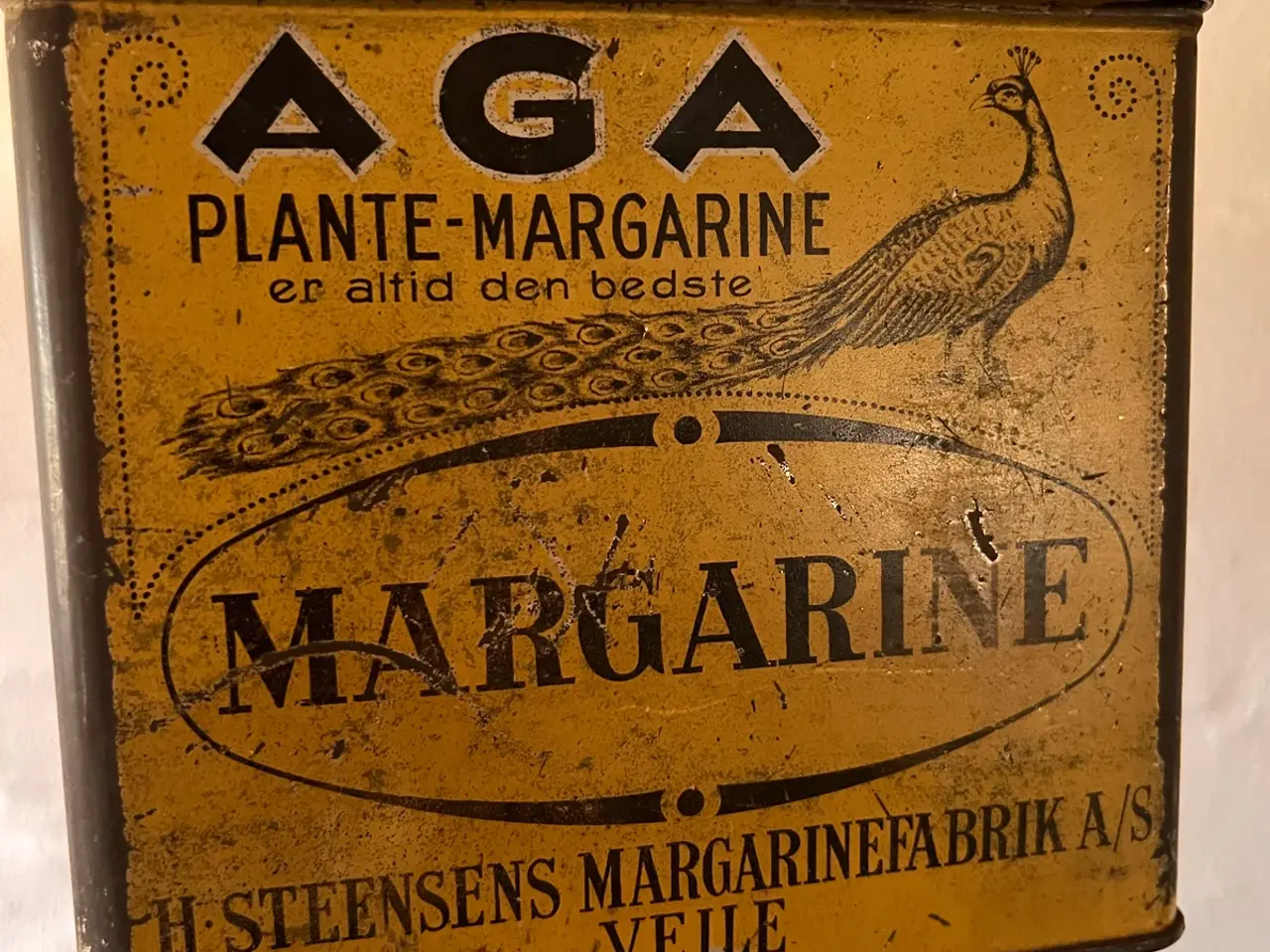 Billede 1 - Antik AGA Plante-Margarine metaldåse – H. Steensen