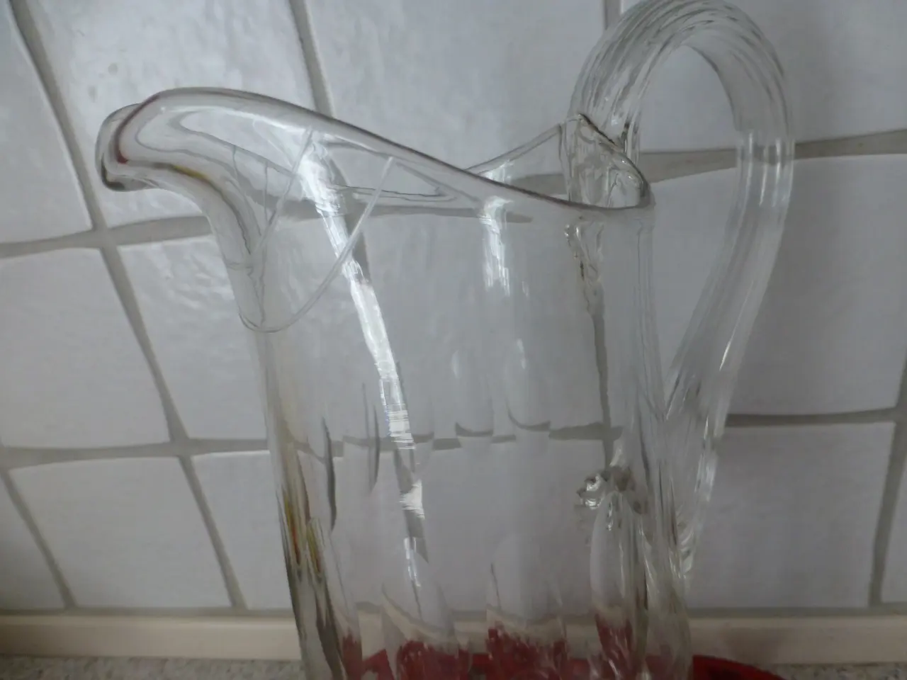 Billede 2 - Glas/Mælkekande Antik M/Sneglehank/olivenslibning