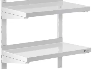Væghylde i rustfrit stål – dobbeltmodel – 60x30cm