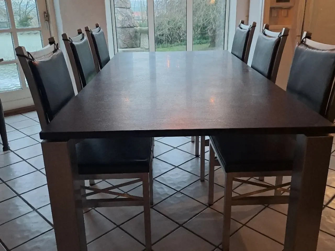 Billede 2 - Marmor bord og 6 stole