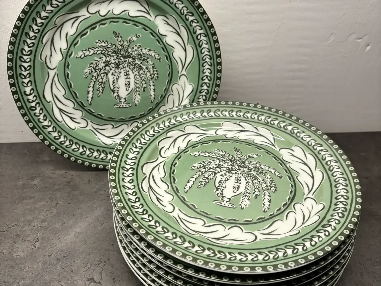 Billede 1 - 8 x H&M Home grønne tallerkener