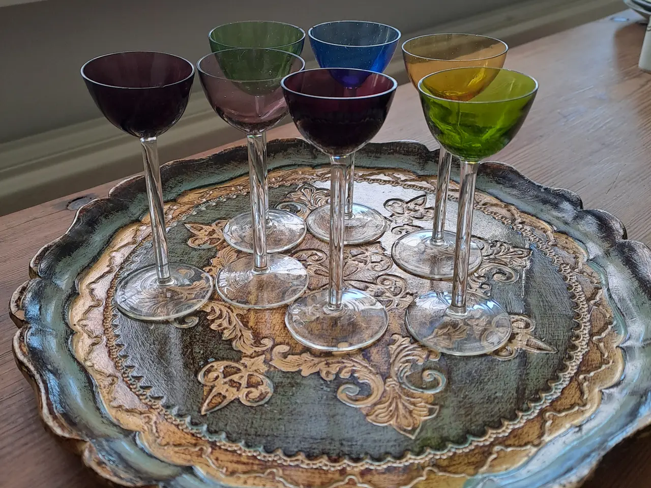 Billede 6 - 7 stk. små farvede glas.