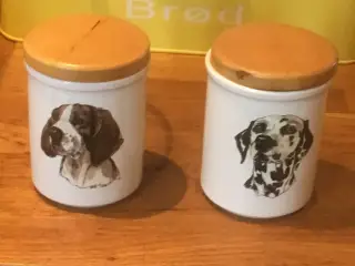 2 krukker m hundemotiv