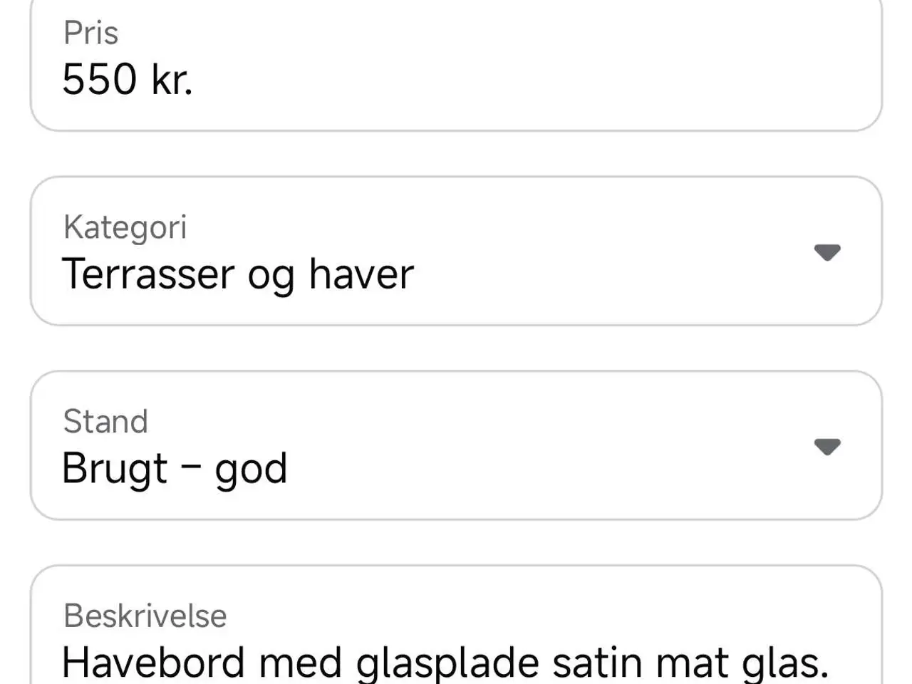 Billede 2 - Havebord med glas plade