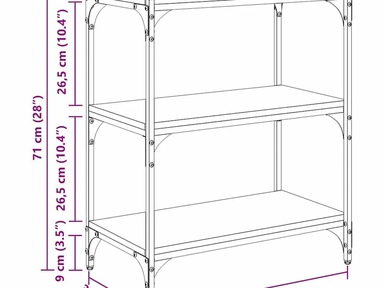 Billede 11 - Bogreol i sort eg 60 x 33 x 70,5 cm
