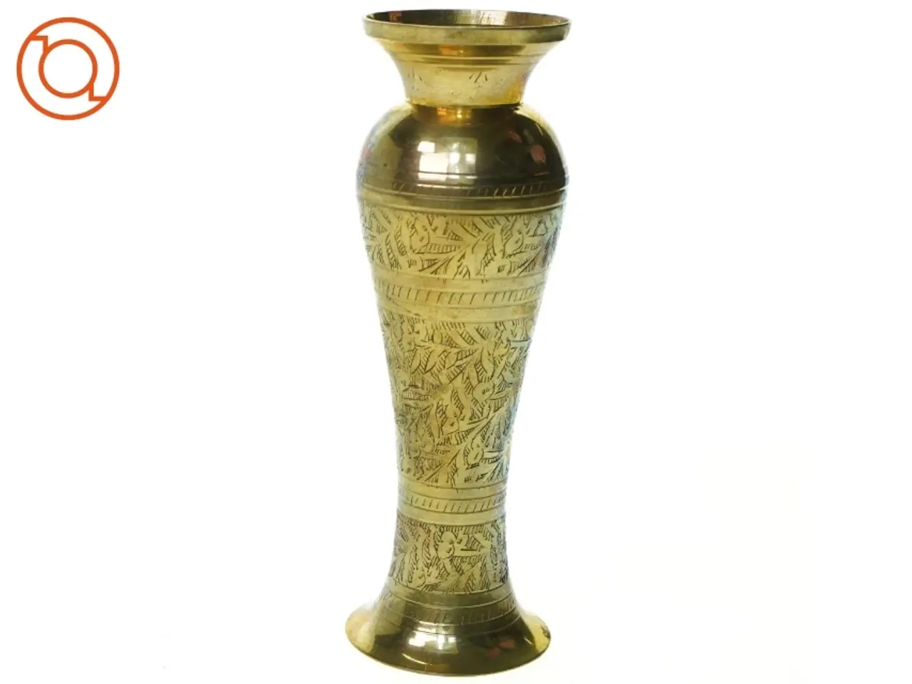 Billede 3 - Ciseleret Vase i Messing (str. 20 x 6 cm)