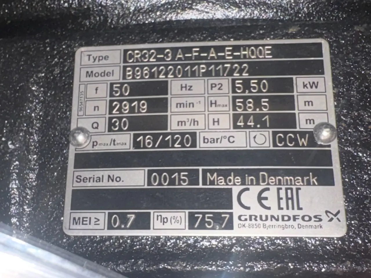 Billede 2 - Grundfos pumpe CR32-3A F-A-E HQQE