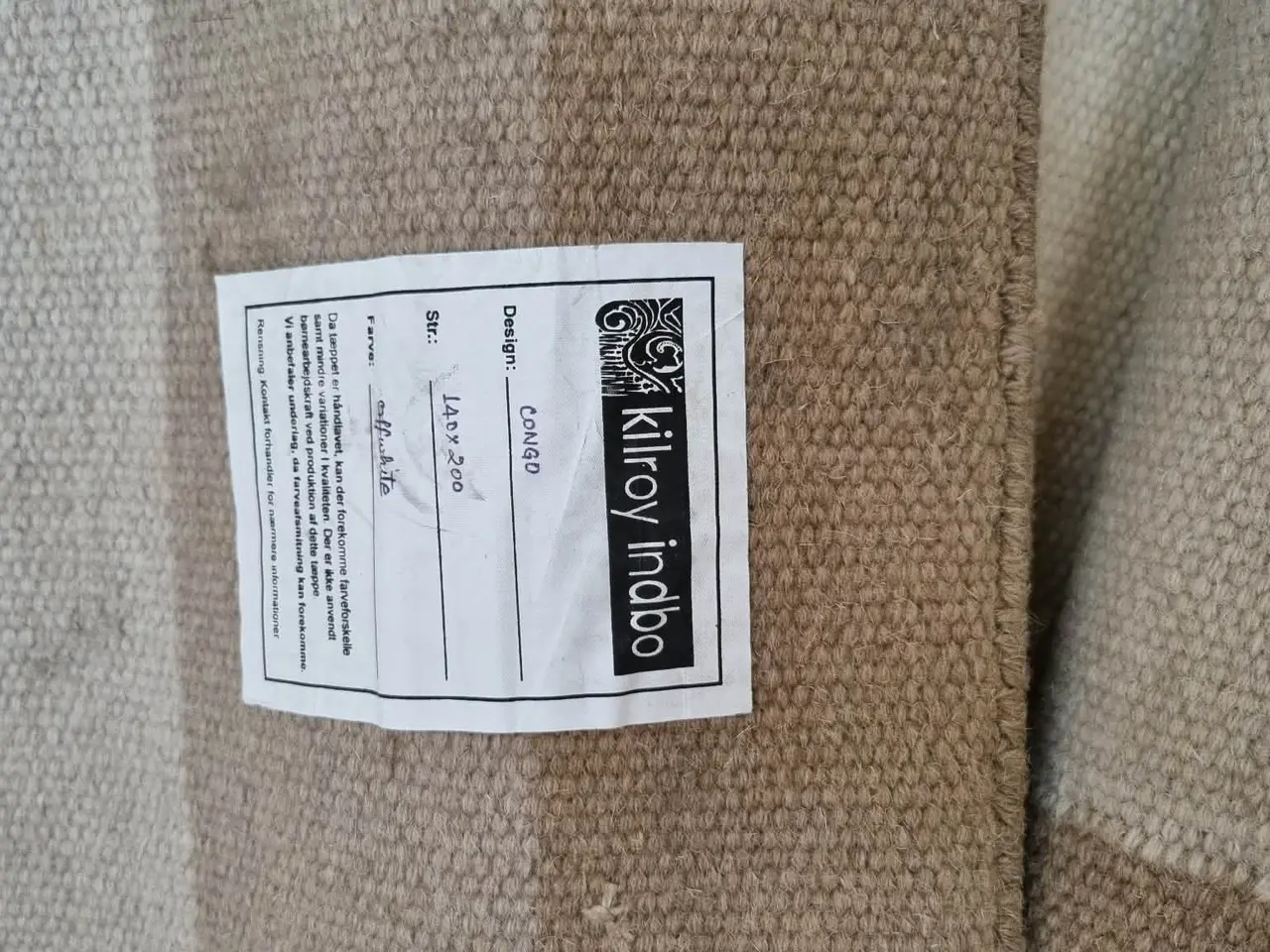 Billede 2 - Indbo Congo uldtæppe 140 × 200 cm – 100 % uld – Ny