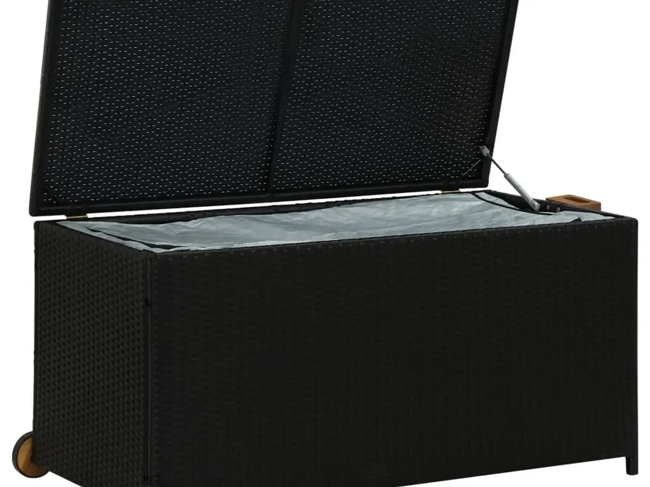 Billede 5 - Opbevaringskasse til haven 120 × 65 × 61 cm i sort polyrattan med hjul