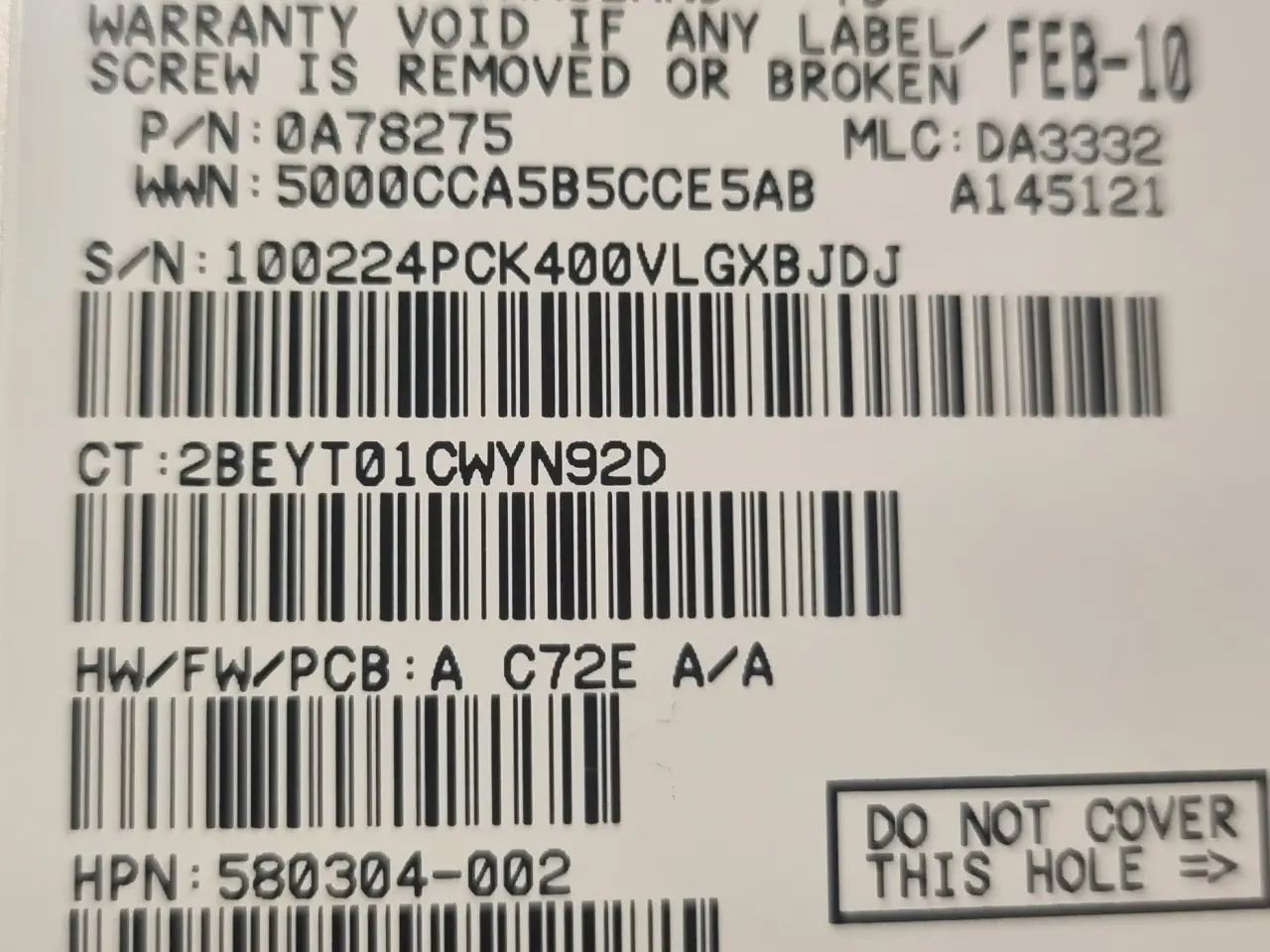 Billede 1 - Hitachi 2.5" 600GB!