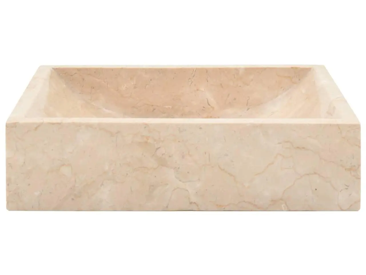 Billede 3 - Håndvask i marmor 45 x 30 x 12 cm - cremefarvet højglans