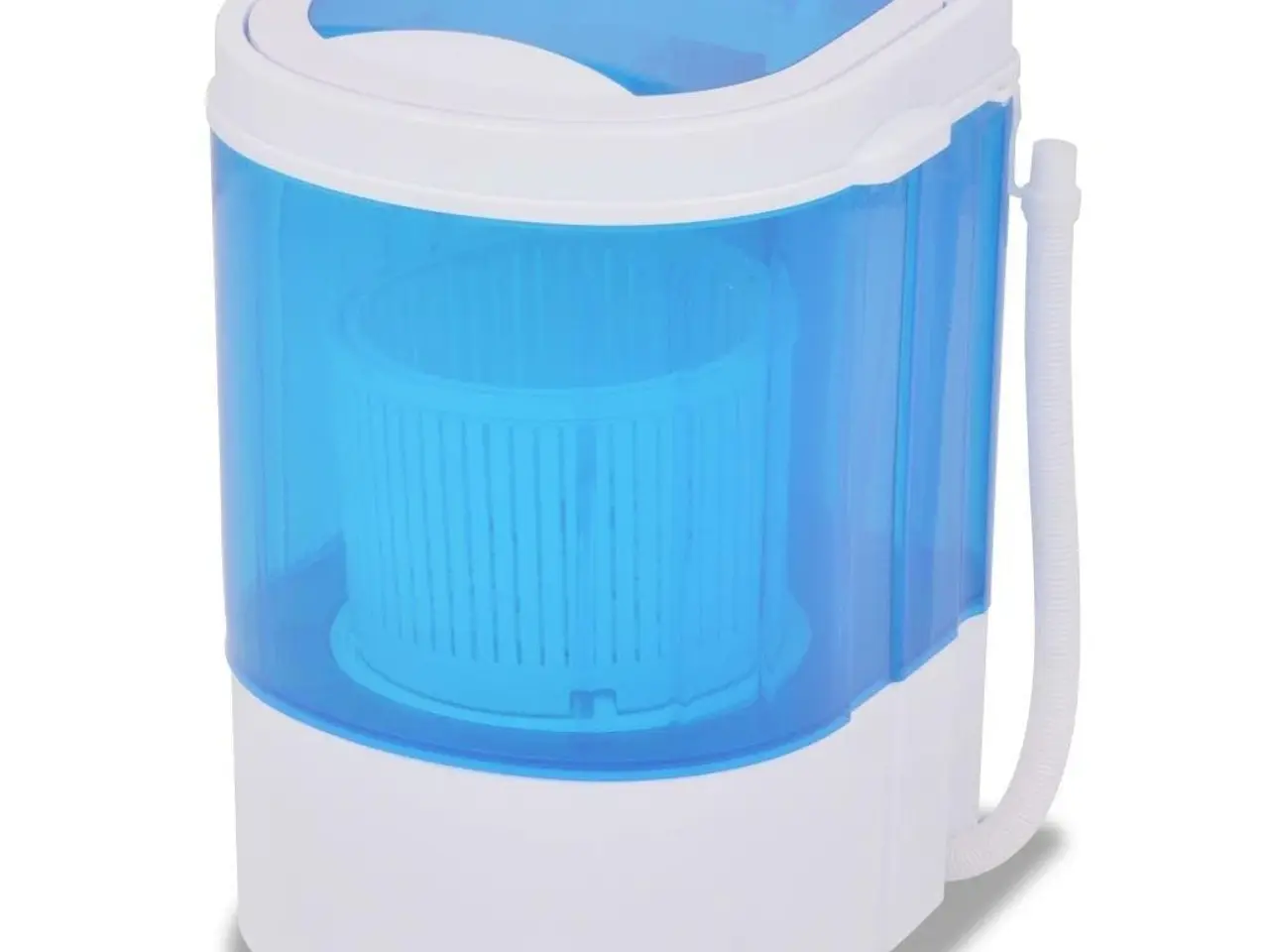 Billede 1 - Mini-vaskemaskine med enkelttromle 2,6 kg - blå/hvid
