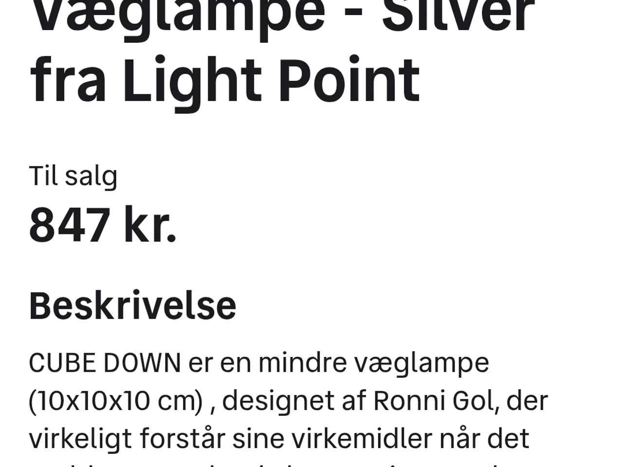 Billede 2 - Udendørs lampe, cube