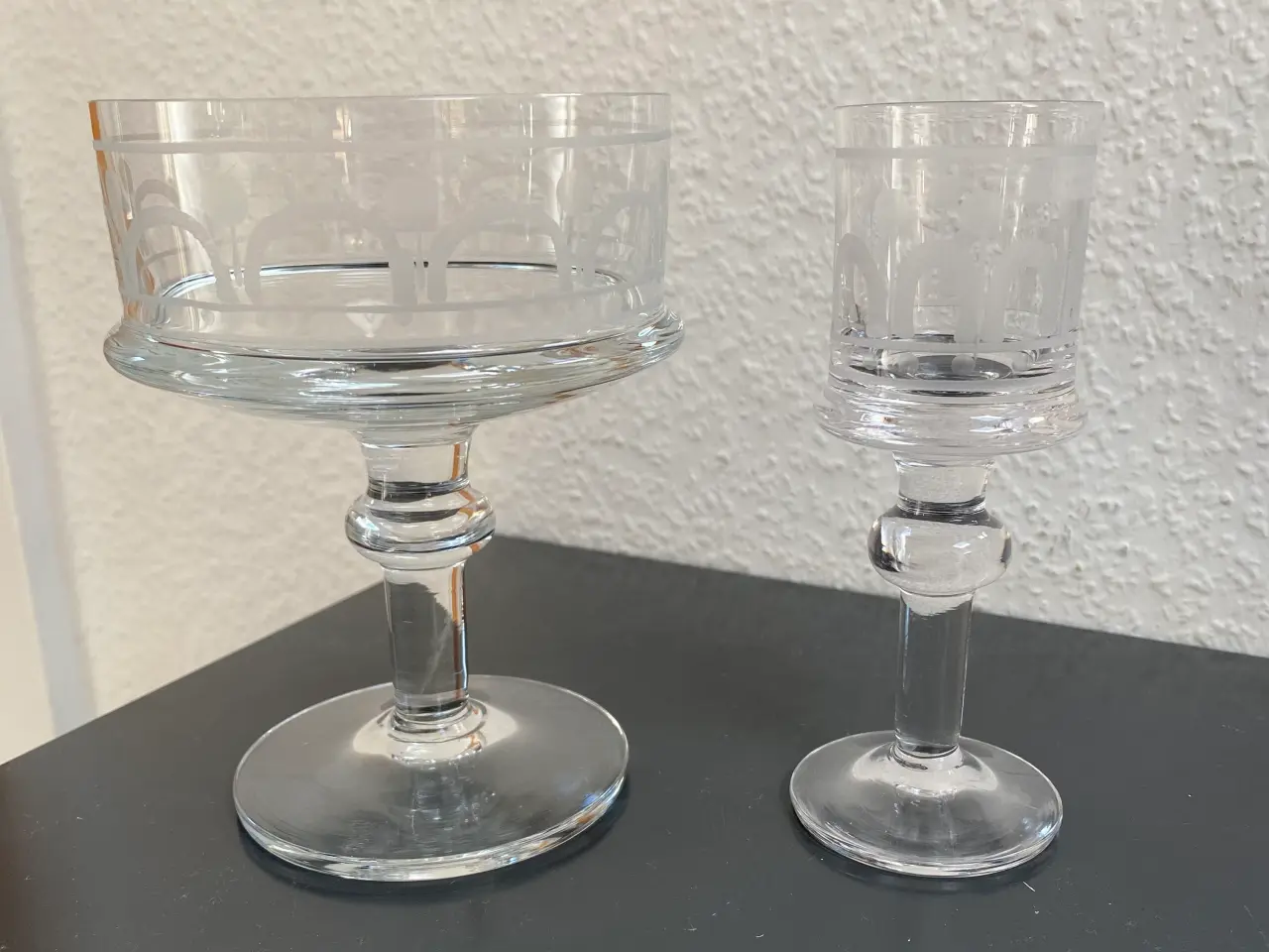 Billede 1 - Husar champagneskål og portvins glas Kosta Boda