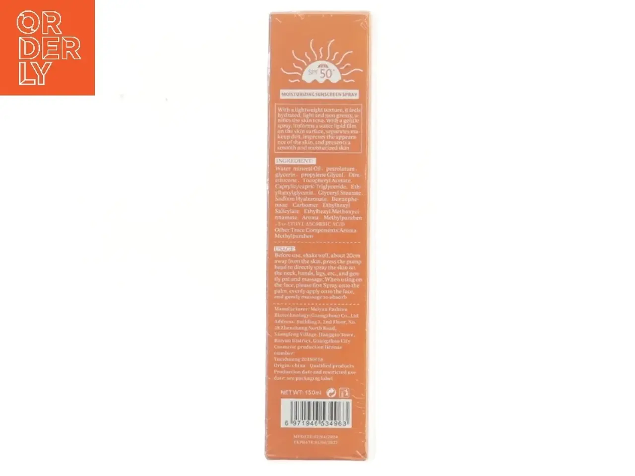 Billede 2 - Moisturizing Solbeskyttelsesspray SPF50 (str. 20 cm)