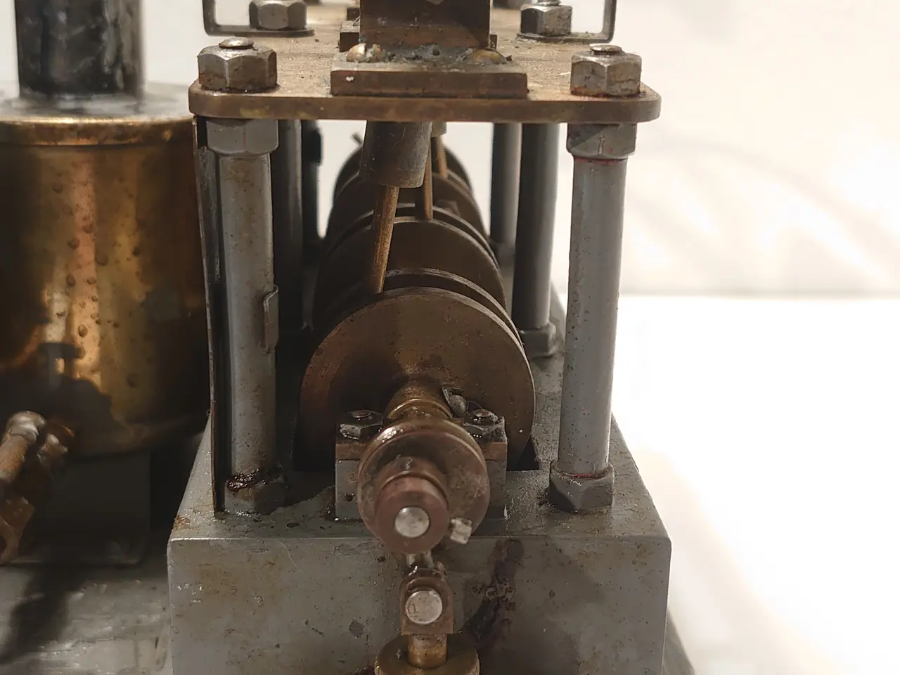 Billede 8 - Unik stor 4 cylindret dampmaskine i messing.