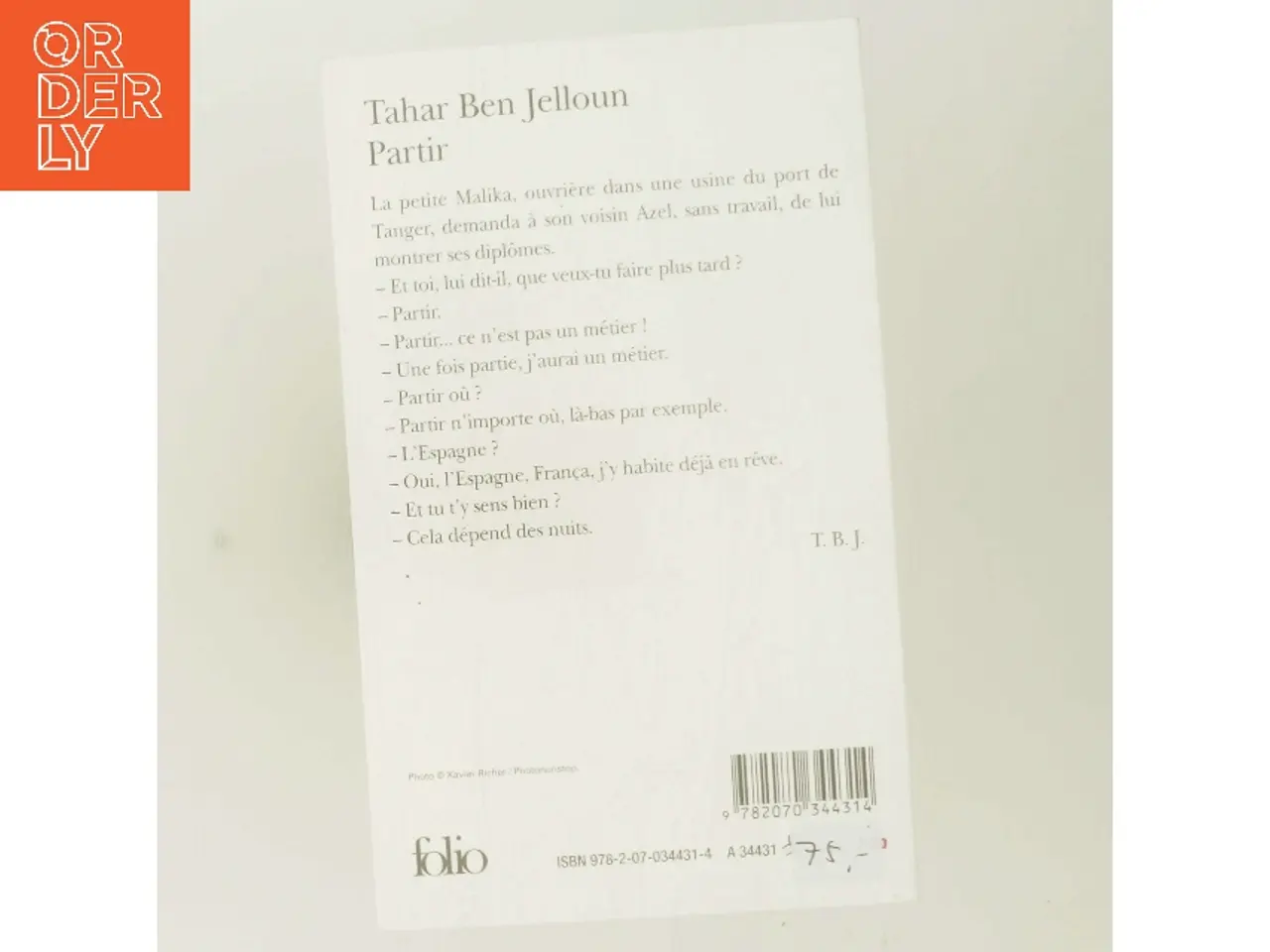 Billede 3 - Partir af Tahar Ben Jelloun (Bog)