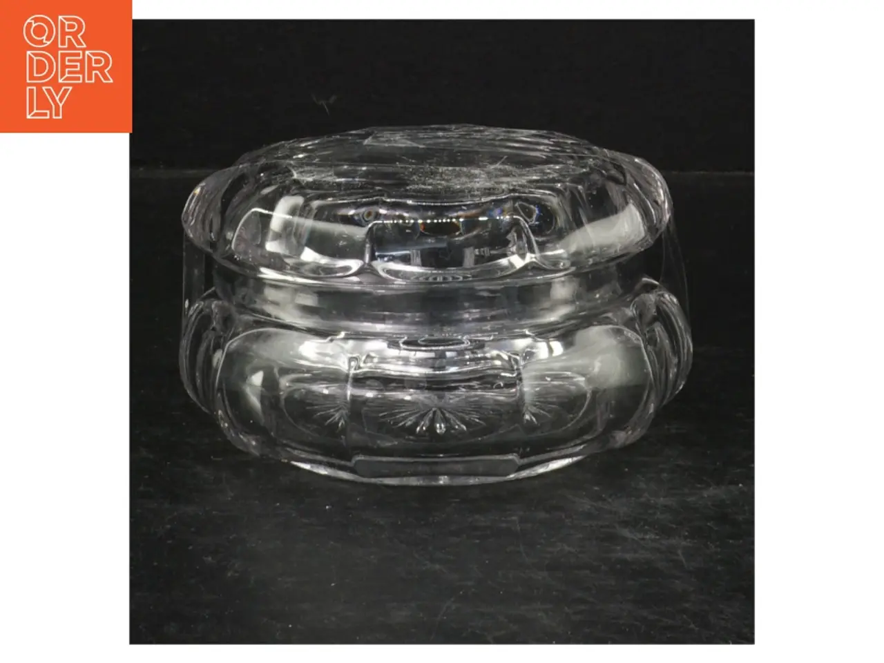 Billede 1 - Krystal glas lågkrukke (str. Ø. 12 cm)