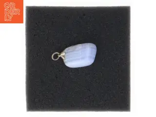 Blå agatvedhæng (str. 2,5 x 1,5 cm)