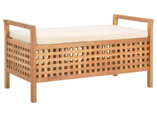Opbevaringsbænk 93 x 49 x 49 cm massivt valnøddetræ