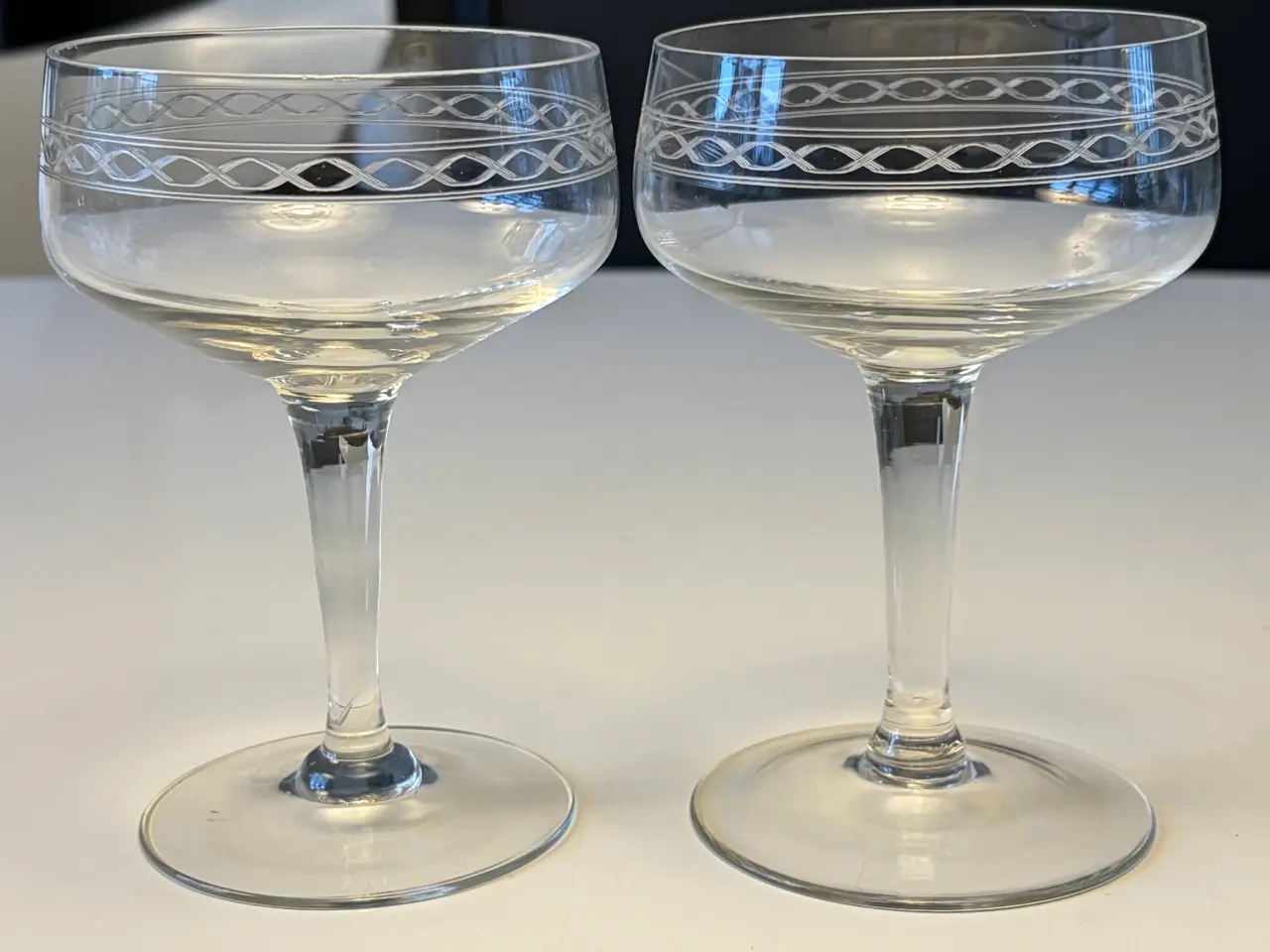 Billede 3 - Champagneskåle 2 stk. med guillochinering