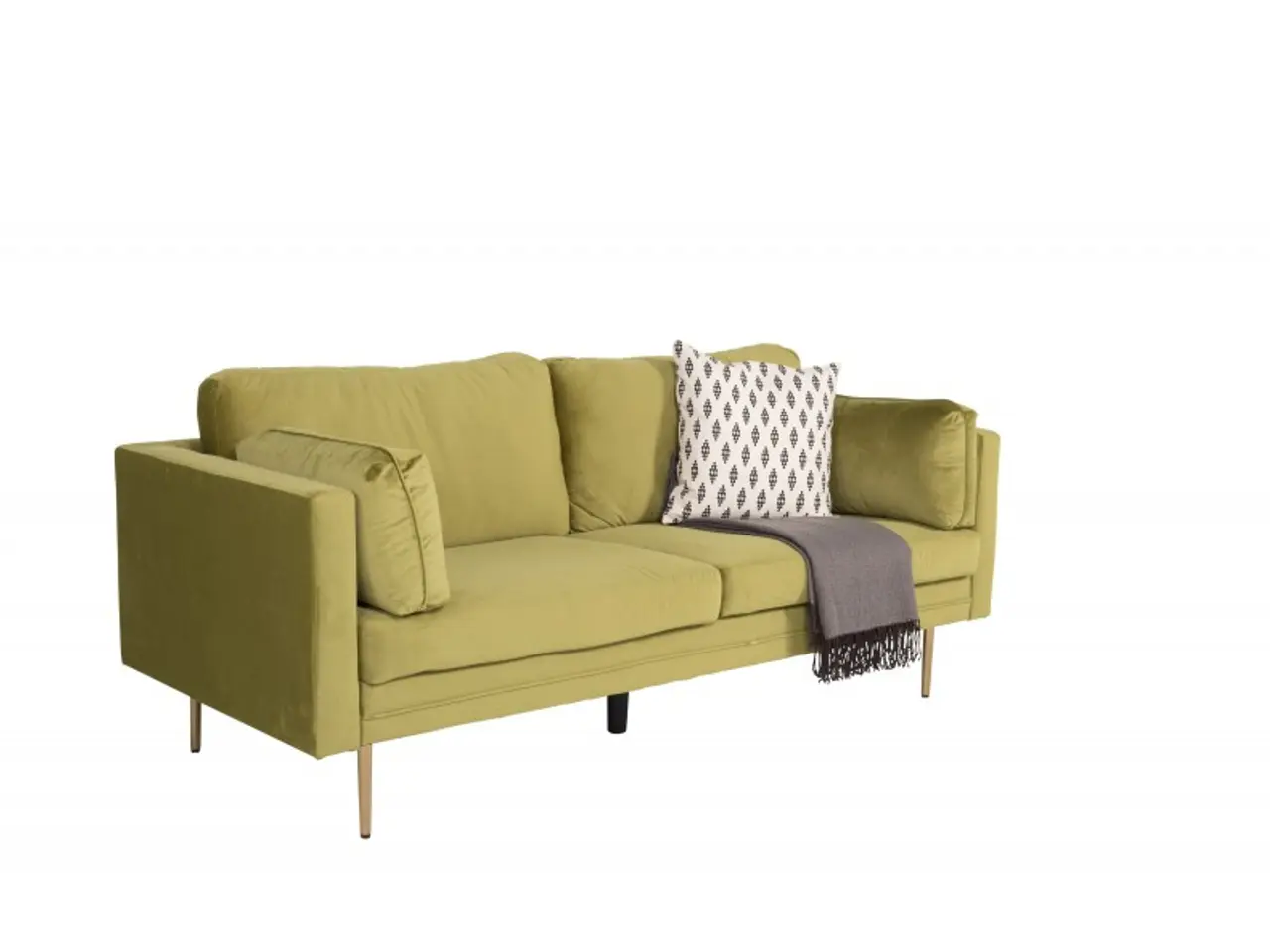 Billede 7 - Boom Sofa Grøn Velour med messingfarvet stålben