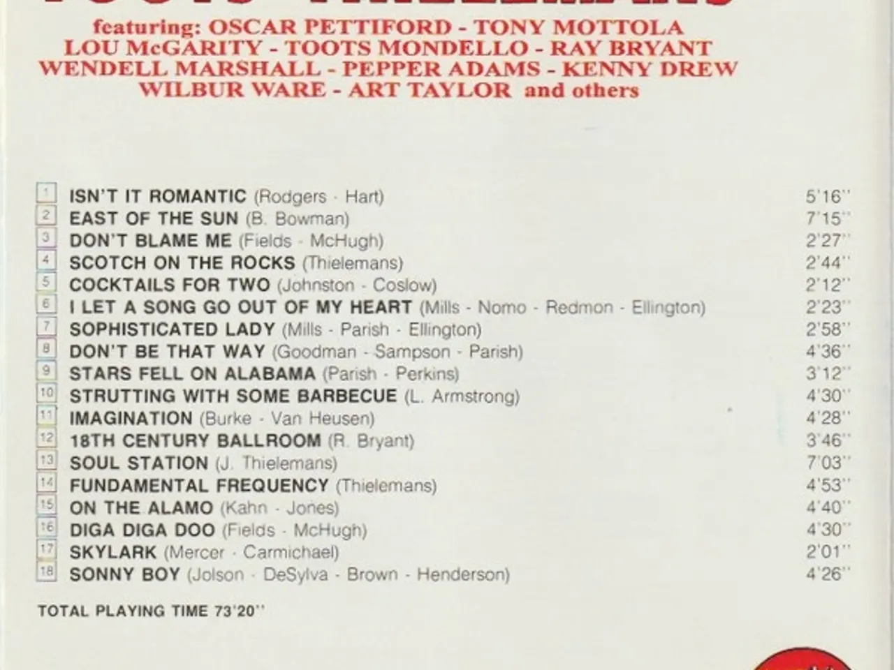 Billede 2 - Toots Thielemans – Toots Thielemans – CD