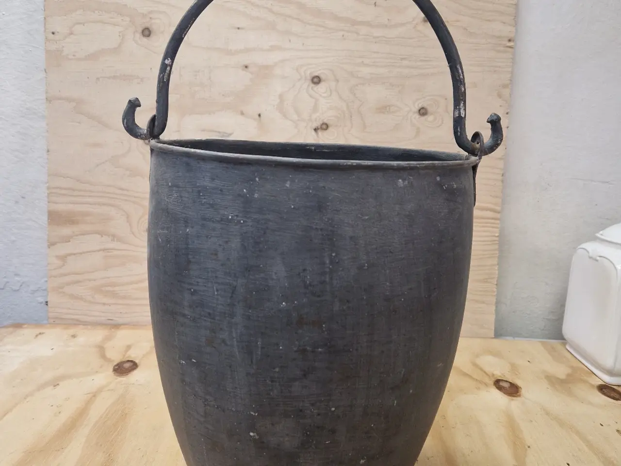 Billede 4 - Rustik zink spand med hank 36 cm høj 