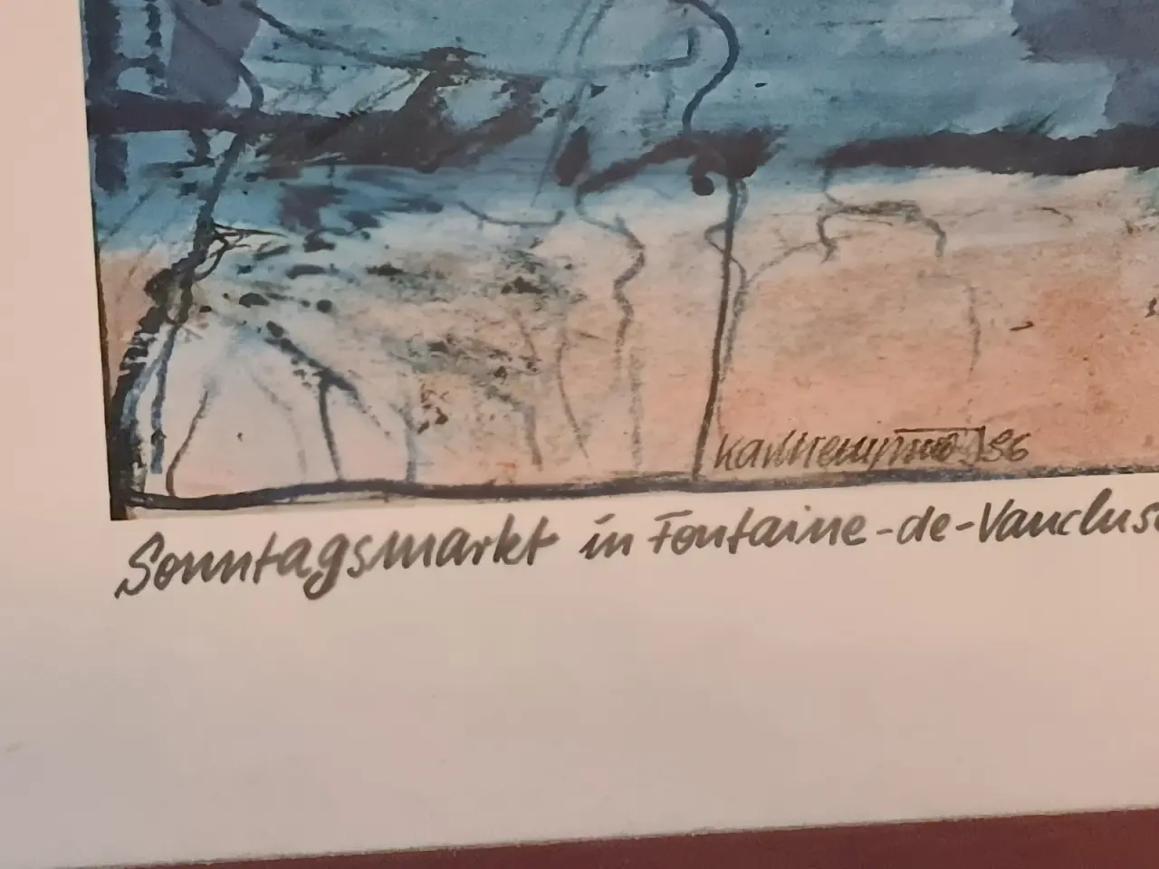 Billede 2 - Vintage kunsttryk – Fontaine-de-Vaucluse – 56 × 66